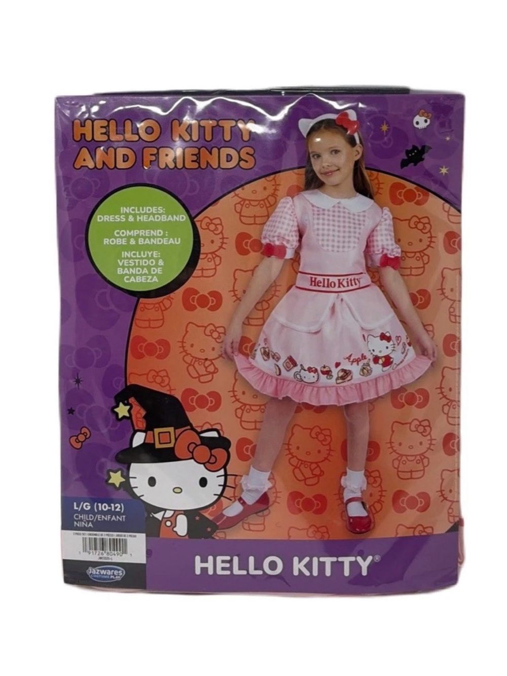 Hello Kitty Pink Dress Costume with Character Apron and Headband